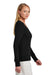 Brooks Brothers Womens Long Sleeve V-Neck Sweater Deep Black Model Side