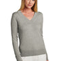 Brooks Brothers Womens Long Sleeve V-Neck Sweater - Heather Light Shadow Grey