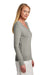 Brooks Brothers Womens Long Sleeve V-Neck Sweater Heather Light Shadow Grey Model Side