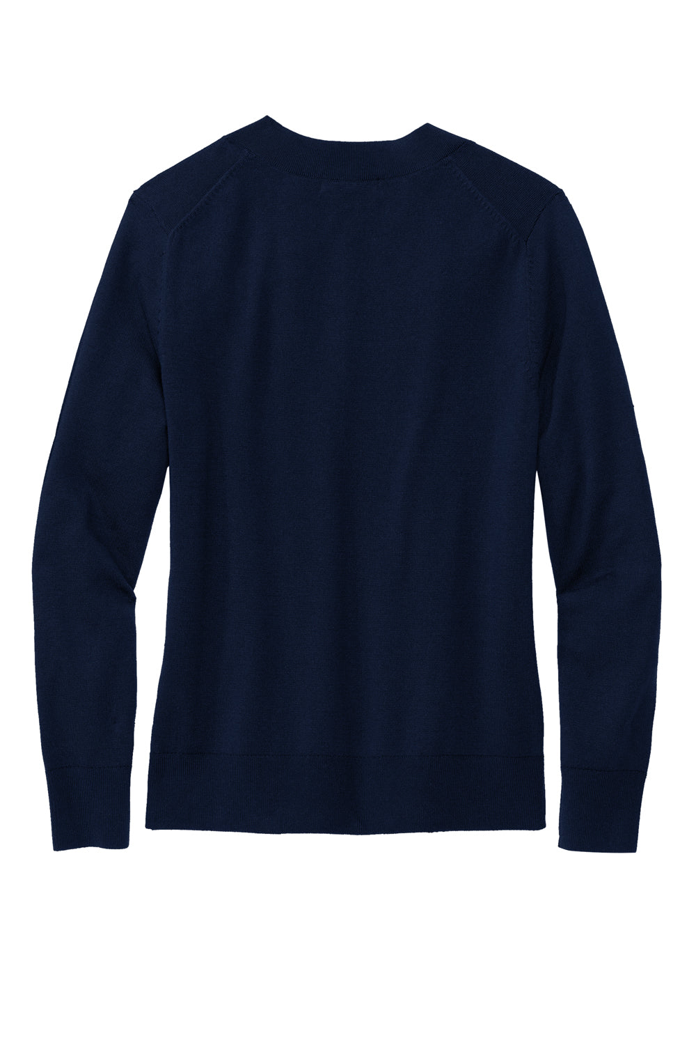 Brooks Brothers Womens Long Sleeve V-Neck Sweater Navy Blue Flat Back