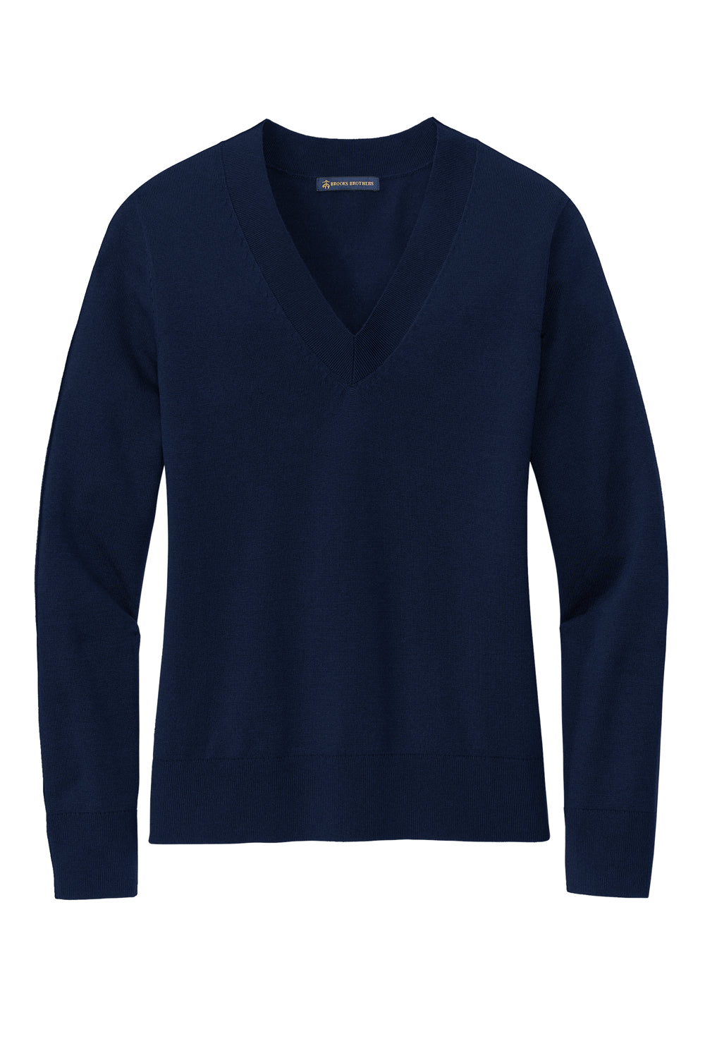 Brooks Brothers Womens Long Sleeve V-Neck Sweater Navy Blue Flat Front