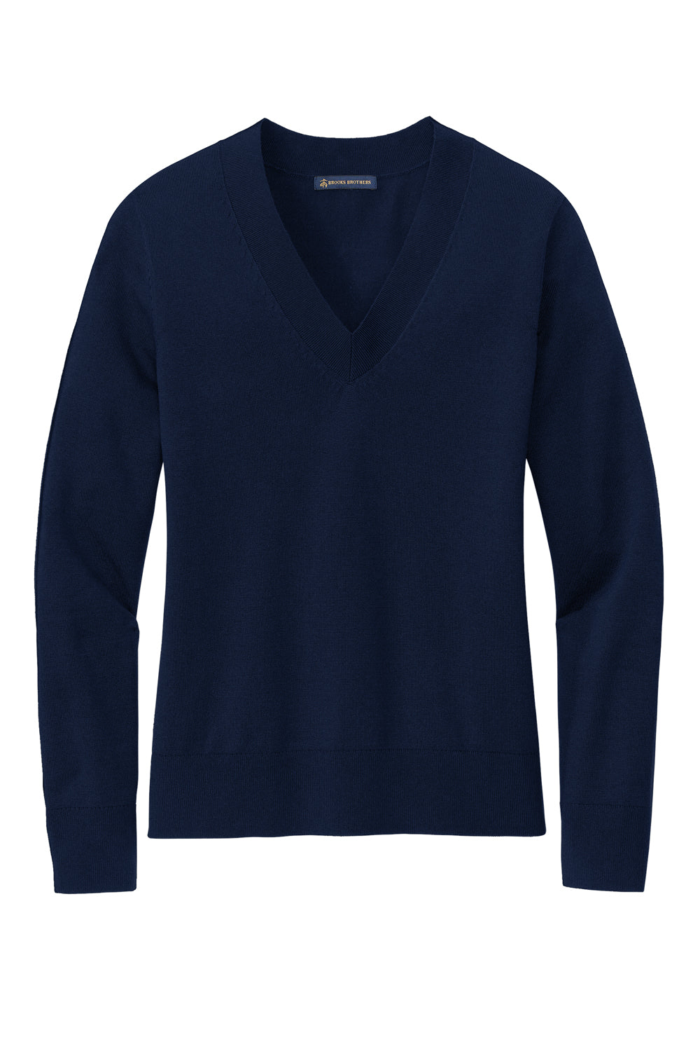 Brooks Brothers Womens Long Sleeve V-Neck Sweater Navy Blue Flat Front