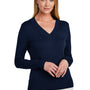 Brooks Brothers Womens Long Sleeve V-Neck Sweater - Navy Blue