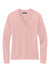 Brooks Brothers Womens Long Sleeve V-Neck Sweater Pearl Pink Flat Front