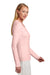 Brooks Brothers Womens Long Sleeve V-Neck Sweater Pearl Pink Model Side