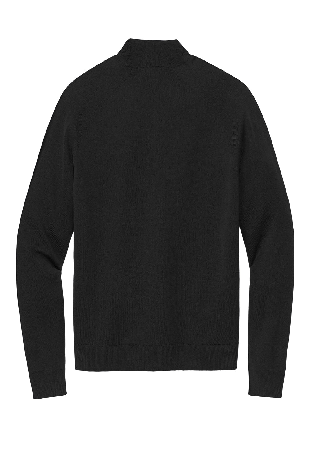 Brooks Brothers Mens Long Sleeve 1/4 Zip Sweater Deep Black Flat Back