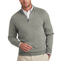 Brooks Brothers Mens Long Sleeve 1/4 Zip Sweater - Heather Light Shadow Grey