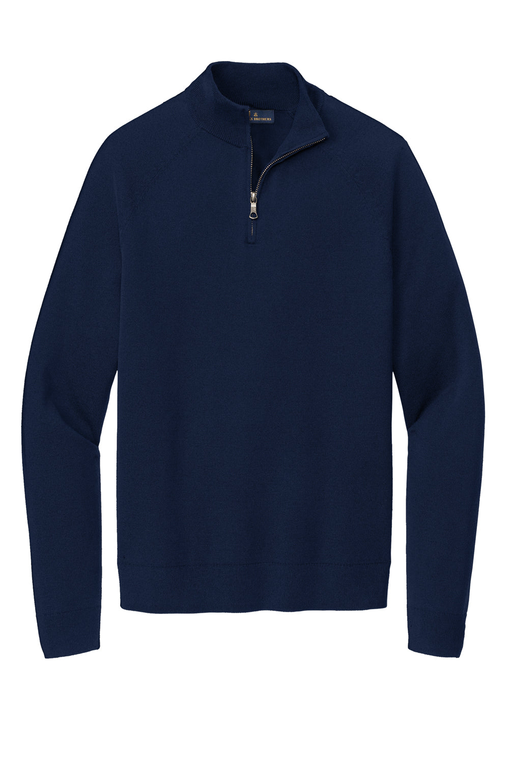 Brooks Brothers Mens Long Sleeve 1/4 Zip Sweater Navy Blue Flat Front
