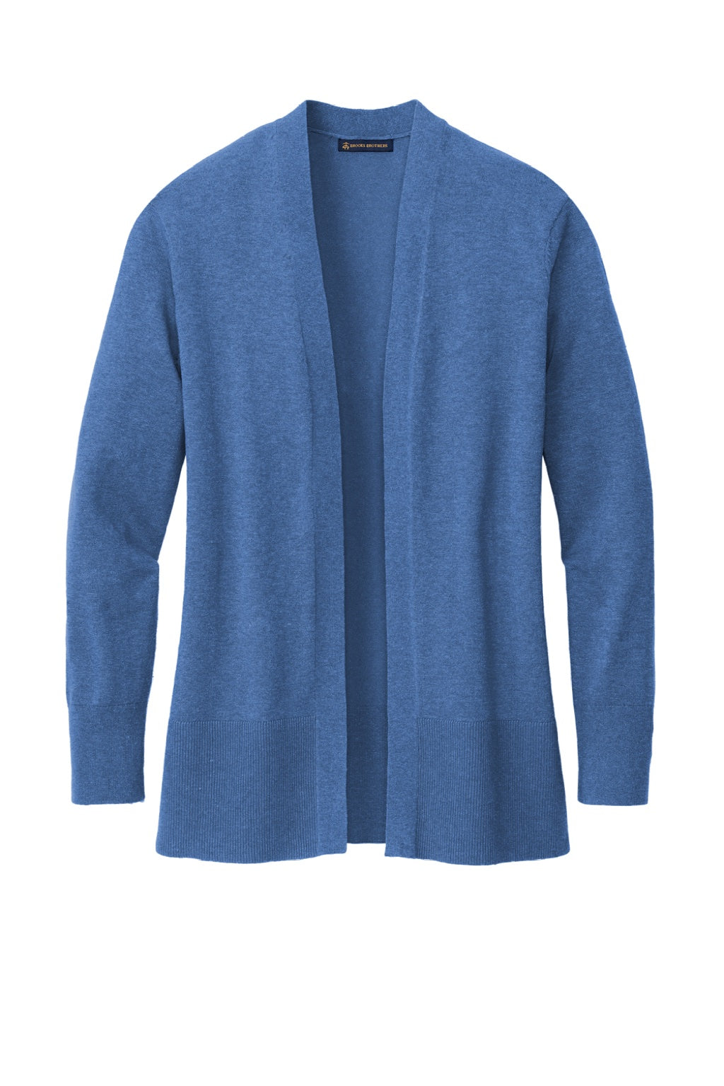 Brooks Brothers Womens Long Sleeve Cardigan Sweater Heather Charter Blue Flat Front