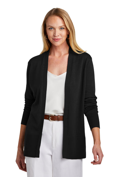 Brooks Brothers Womens Long Sleeeve Cardigan Sweater Deep Black Model Front