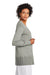 Brooks Brothers Womens Long Sleeve Cardigan Sweater Heather Light Shadow Grey Model Side
