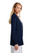 Brooks Brothers Womens Long Sleeeve Cardigan Sweater Navy Blue Model Side