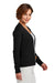 Brooks Brothers Womens Long Sleeeve Cardigan Sweater Deep Black Model Side