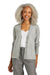 Brooks Brothers Womens Long Sleeve Cardigan Sweater Heather Light Shadow Grey Model Front
