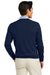 Brooks Brothers BB18410 Mens Merino Long Sleeve V-Neck Sweater Navy Blue Blazer Model Back