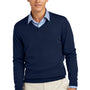 Brooks Brothers Mens Merino Long Sleeve V-Neck Sweater - Navy Blue Blazer