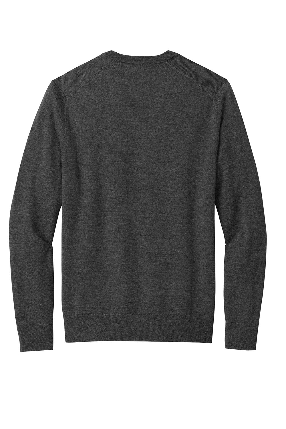 Brooks Brothers BB18410 Mens Merino Long Sleeve V-Neck Sweater Heather Windsor Grey Flat Back