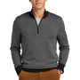 Brooks Brothers Mens Merino Birdseye Long Sleeve 1/4 Zip Sweater - Deep Black/Shadow Grey