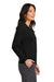 Brooks Brothers BB18413 Womens Merino Long Sleeve Button Front Cardigan Sweater Deep Black Model Side