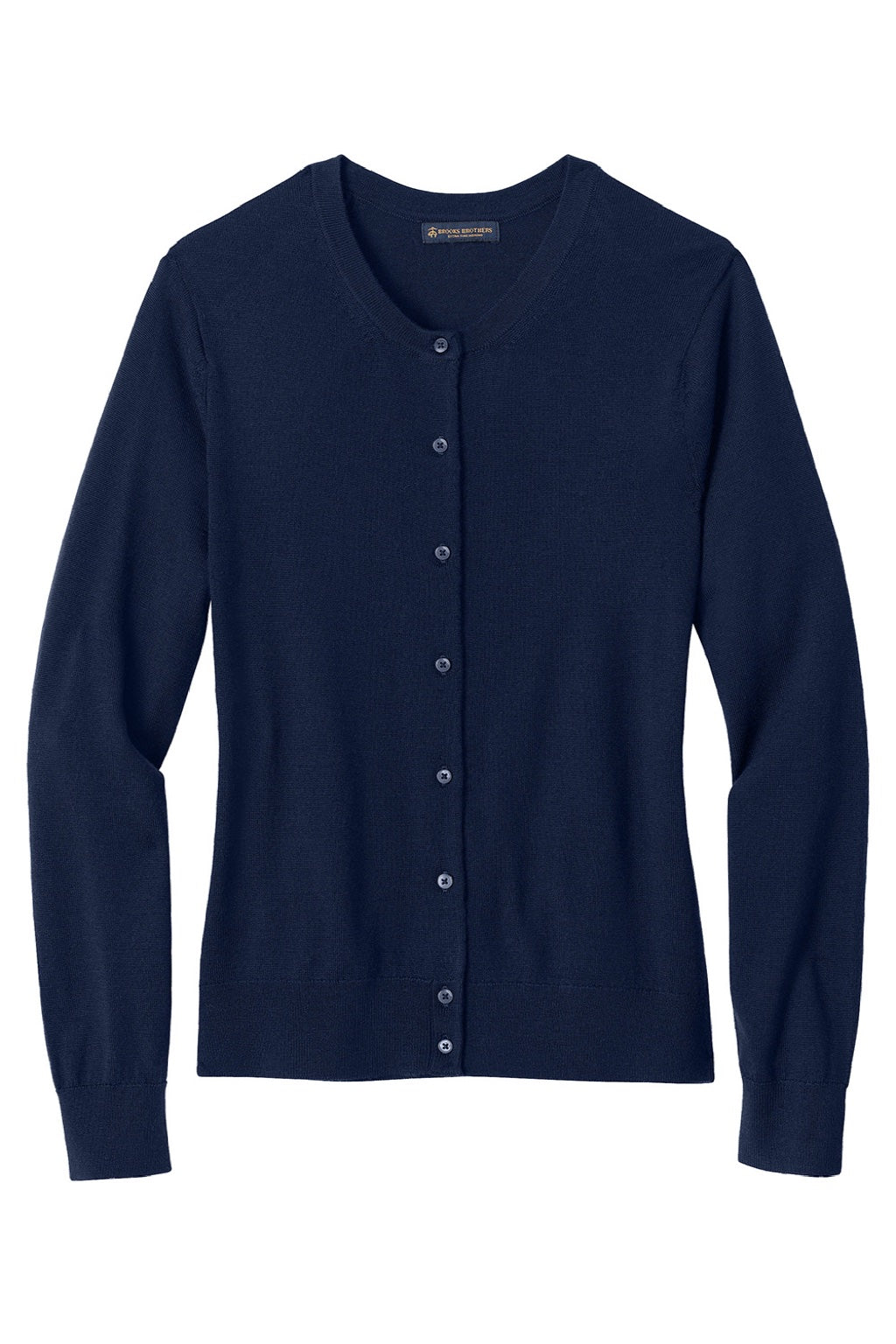 Brooks Brothers BB18413 Womens Merino Long Sleeve Button Front Cardigan Sweater Navy Blue Blazer Flat Front