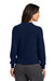 Brooks Brothers BB18413 Womens Merino Long Sleeve Button Front Cardigan Sweater Navy Blue Blazer Model Back