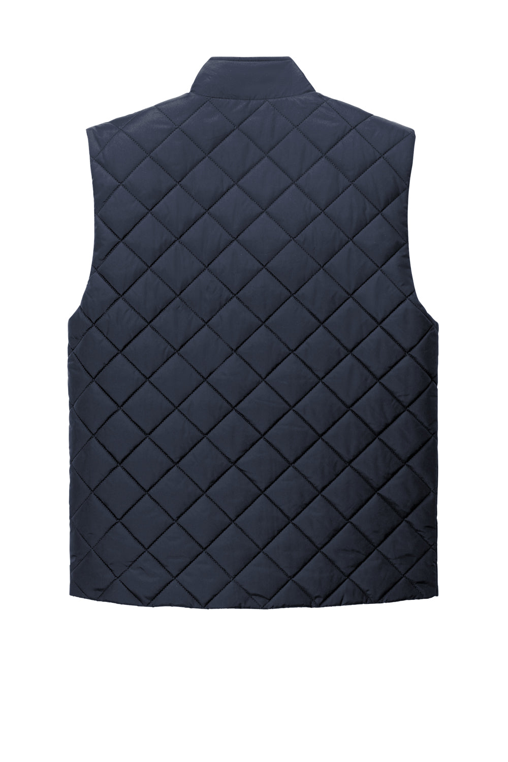 Brooks Brothers Mens Water Resistant Quilted Full Zip Vest Night Navy Blue Flat Back