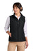 Brooks Brothers BB18603 Womens Quilted Full Zip Vest Deep Black Model Front