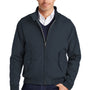 Brooks Brothers Mens Water Resistant Full Zip Bomber Jacket - Night Navy Blue