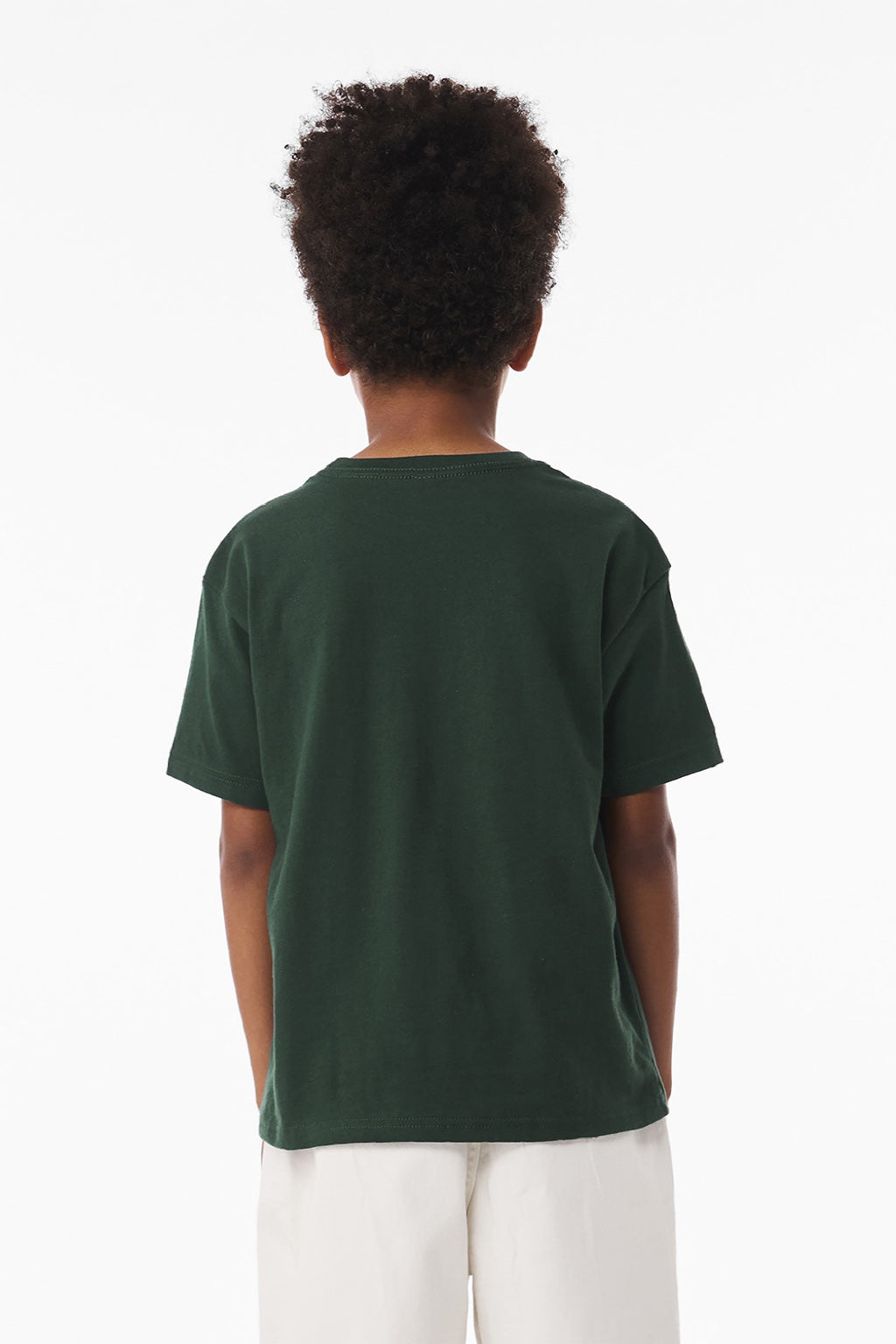 Bella + Canvas BC3010Y Youth Short Sleeve Crewneck T-Shirt Forest Green Model Back