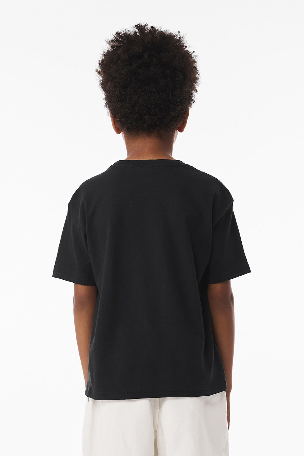 Bella + Canvas BC3010Y Youth Short Sleeve Crewneck T-Shirt Vintage Black Model Back