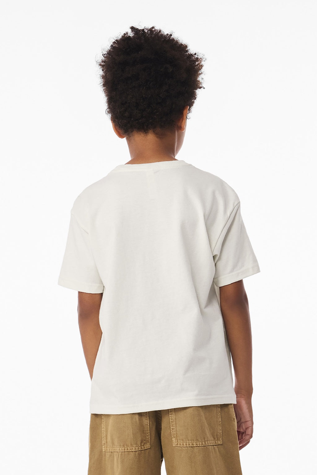 Bella + Canvas BC3010Y Youth Short Sleeve Crewneck T-Shirt Vintage White Model Back