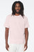 Bella + Canvas BC3010 Mens Short Sleeve Crewneck T-Shirt Soft Pink Model Front