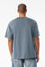 Bella + Canvas BC3010 Mens Short Sleeve Crewneck T-Shirt Vintage Denim Blue Model Back