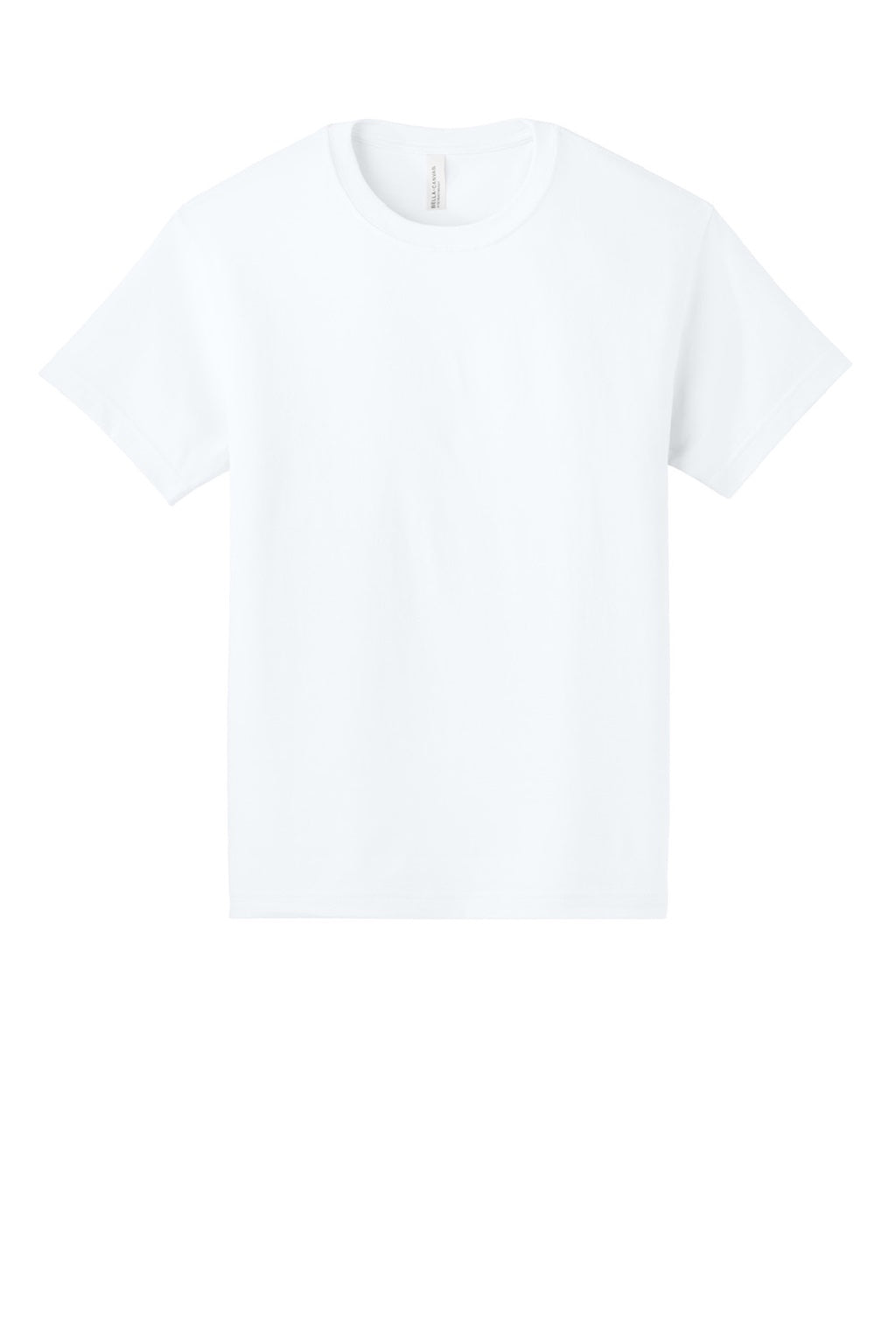 Bella + Canvas BC3010 Mens Short Sleeve Crewneck T-Shirt White Flat Front