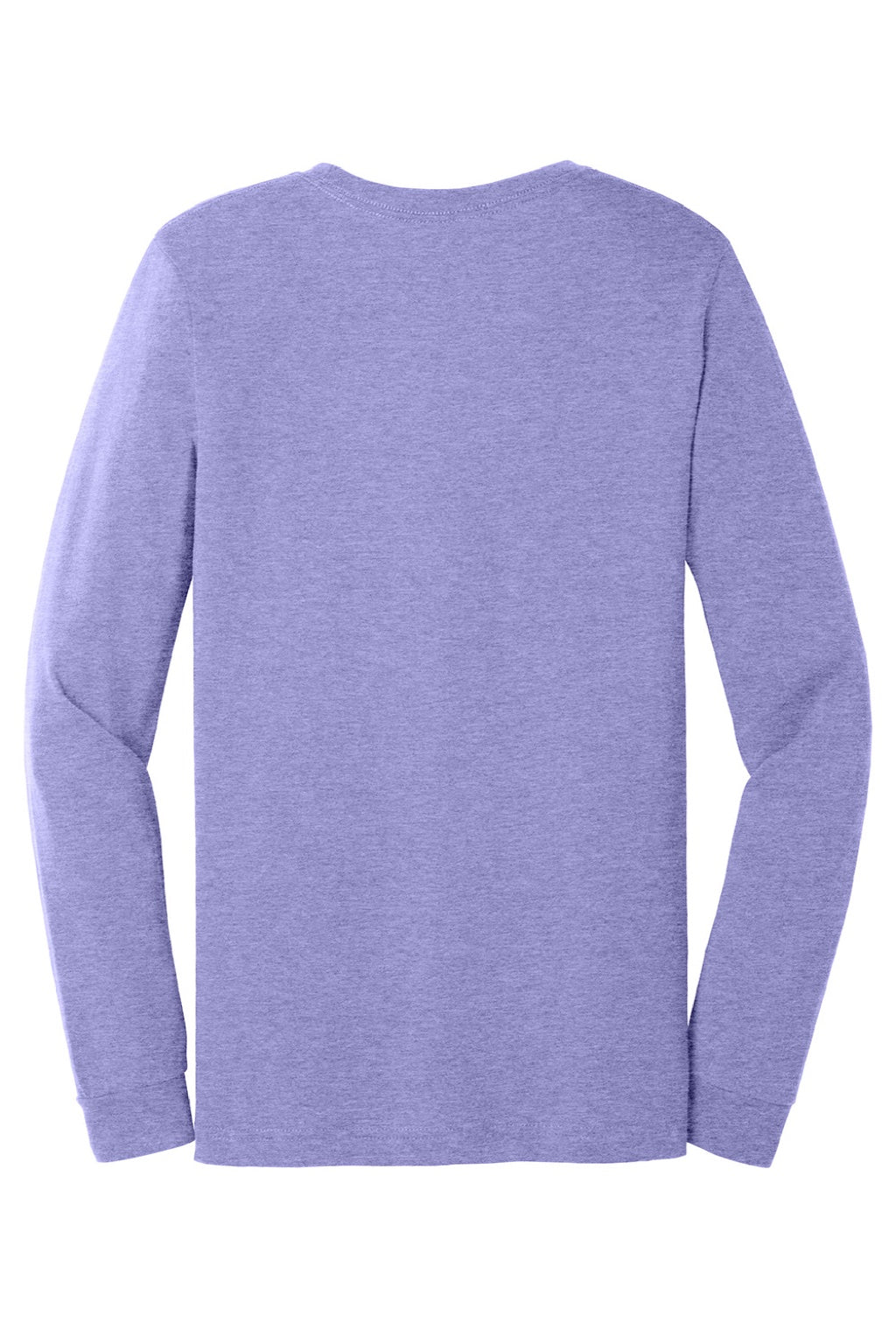 Bella + Canvas BC3501CVC/3501CVC Mens CVC Long Sleeve Crewneck T-Shirt Heather Dark Lavender Purple Flat Back