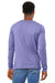 Bella + Canvas BC3501CVC/3501CVC Mens CVC Long Sleeve Crewneck T-Shirt Heather Dark Lavender Purple Model Back