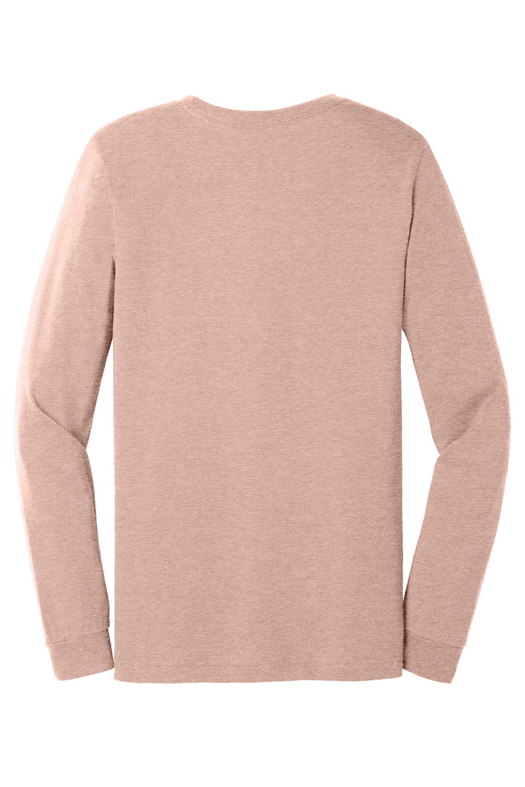 Bella + Canvas BC3501CVC/3501CVC Mens CVC Long Sleeve Crewneck T-Shirt Heather Peach Flat Back