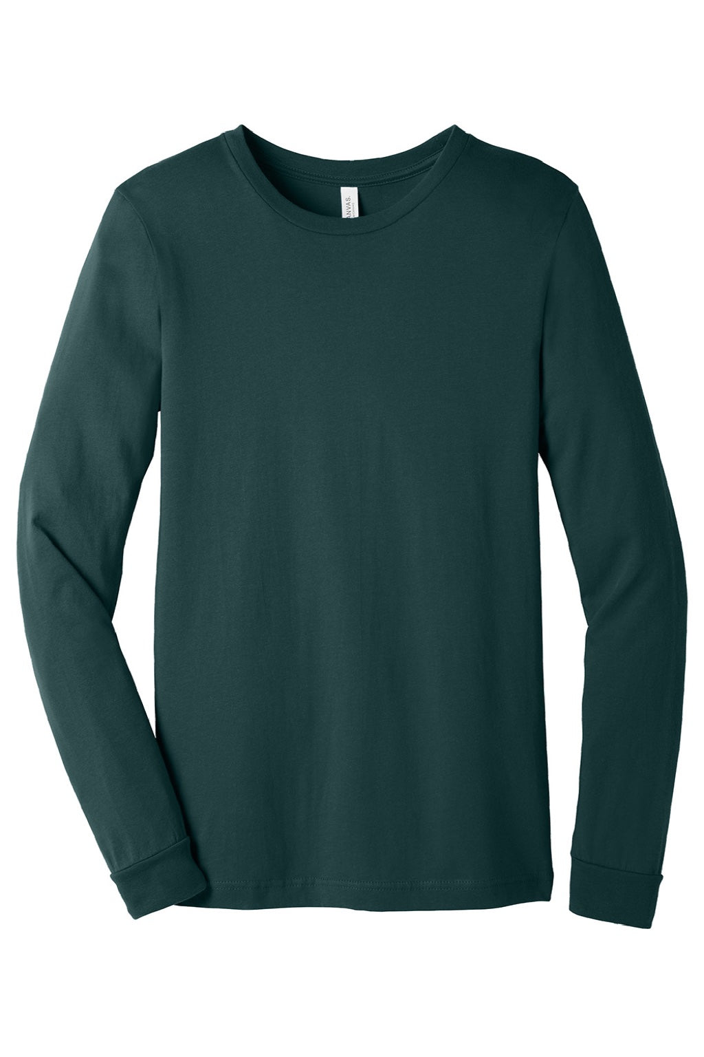 Bella + Canvas BC3501/3501 Mens Jersey Long Sleeve Crewneck T-Shirt Atlantic Green Flat Front
