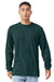 Bella + Canvas BC3501/3501 Mens Jersey Long Sleeve Crewneck T-Shirt Atlantic Green Model Front