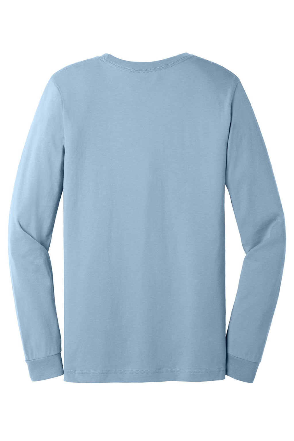 Bella + Canvas BC3501/3501 Mens Jersey Long Sleeve Crewneck T-Shirt Baby Blue Flat Back