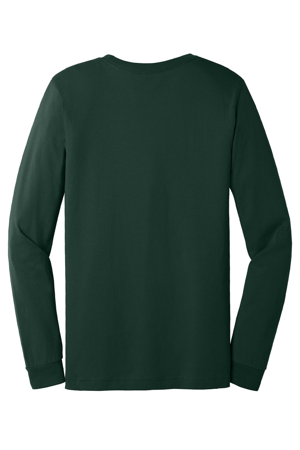 Bella + Canvas BC3501/3501 Mens Jersey Long Sleeve Crewneck T-Shirt Forest Green Flat Back