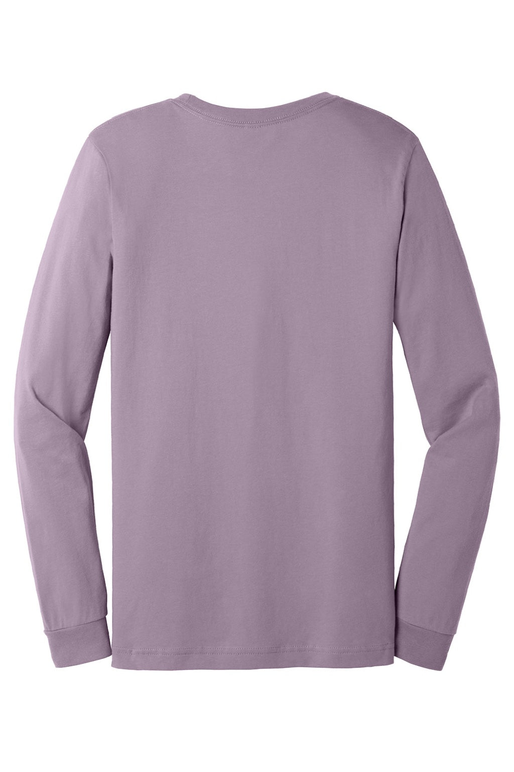 Bella + Canvas BC3501/3501 Mens Jersey Long Sleeve Crewneck T-Shirt Light Violet Purple Flat Back