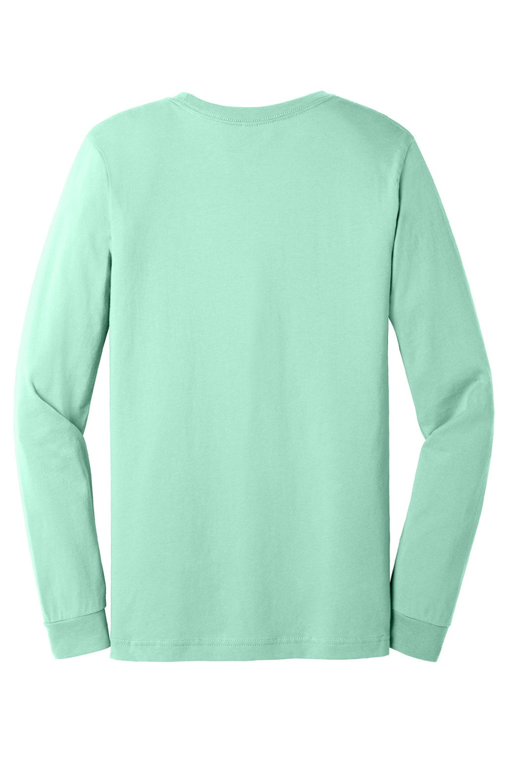 Bella + Canvas BC3501/3501 Mens Jersey Long Sleeve Crewneck T-Shirt Mint Green Flat Back