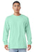 Bella + Canvas BC3501/3501 Mens Jersey Long Sleeve Crewneck T-Shirt Mint Green Model Front