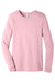 Bella + Canvas BC3501/3501 Mens Jersey Long Sleeve Crewneck T-Shirt Pink Flat Front