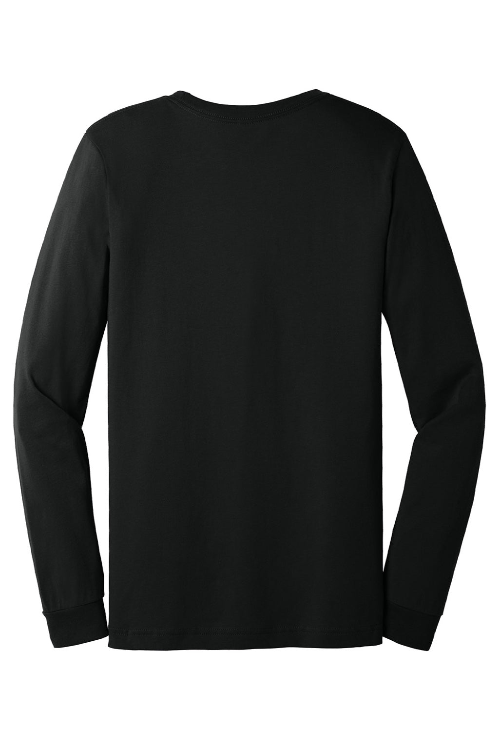 Bella + Canvas BC3501/3501 Mens Jersey Long Sleeve Crewneck T-Shirt Vintage Black Flat Back