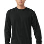 Bella + Canvas Mens Jersey Long Sleeve Crewneck T-Shirt - Vintage Black