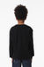 Bella + Canvas BC3511Y Youth Long Sleeve Crewneck T-Shirt Black Model Back