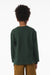 Bella + Canvas BC3511Y Youth Long Sleeve Crewneck T-Shirt Forest Green Model Back