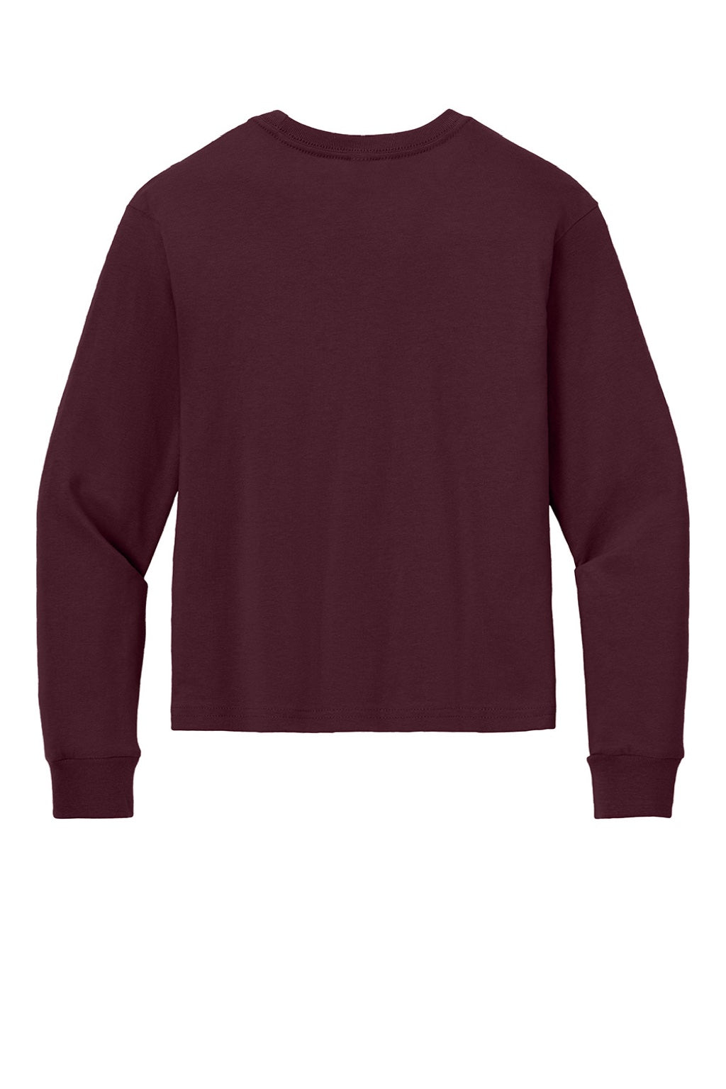 Bella + Canvas BC3511Y Youth Long Sleeve Crewneck T-Shirt Maroon Flat Back